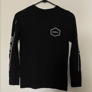RVCA Black Long Sleeve Tee with Logo